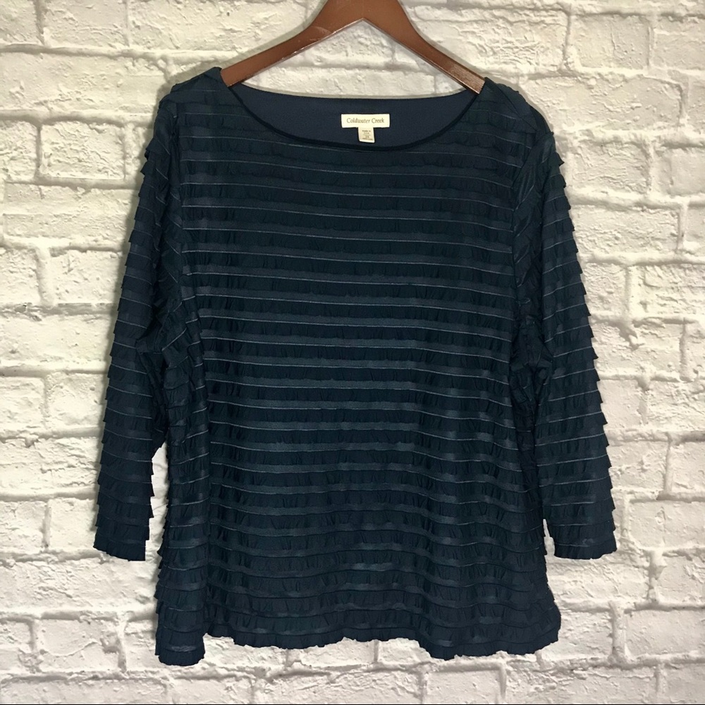 Coldwater Creek Longsleeve Ruffle Top